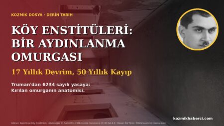 Köy Enstitüleri kozmik dosyası: Kepirtepe Köy Enstitüsü binası ve Hasan Âli Yücel portresi
